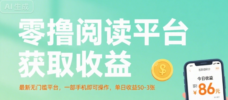 零撸阅读平台获取收益，最新无门槛平台，一部手机即可操作，单日收益50-3张【揭秘】网络赚钱,项目资源网,副业资源网,兼职项目,网赚课程-副业赚钱-互联网创业-独家轻创IP小蜜蜂网创