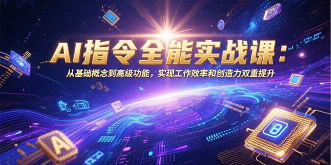 （15455期）AI指令全能实战课：从基础概念到高级功能，实现工作效率和创造力双重提升网络赚钱,项目资源网,副业资源网,兼职项目,网赚课程-副业赚钱-互联网创业-独家轻创IP小蜜蜂网创