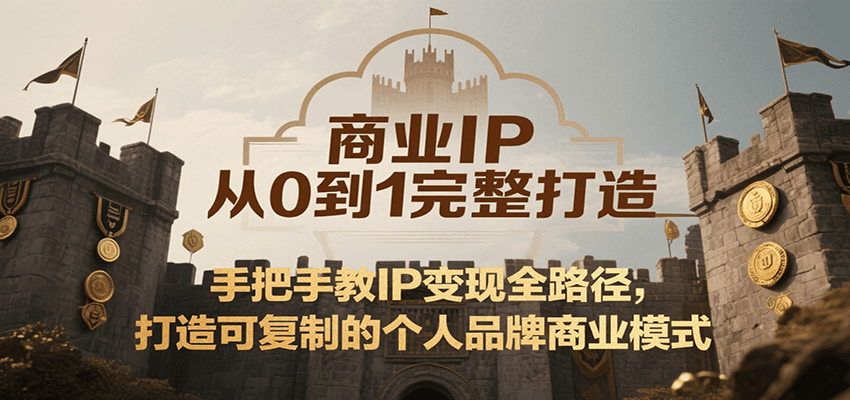 商业IP从0到1完整打造，手把手教IP变现全路径，打造可复制的个人品牌商业模式网络赚钱,项目资源网,副业资源网,兼职项目,网赚课程-副业赚钱-互联网创业-独家轻创IP小蜜蜂网创