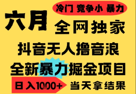 25年6月高爆抖音无人直播最新撸音浪掘金项目，小白可做，无脑日入1k+，门槛低可批量矩阵【揭秘】网络赚钱,项目资源网,副业资源网,兼职项目,网赚课程-副业赚钱-互联网创业-独家轻创IP小蜜蜂网创