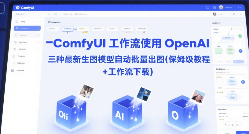 ComfyUI 工作流使用 OpenAI 三种最新生图模型自动批量出图(保姆级教程+工作流下载)网络赚钱,项目资源网,副业资源网,兼职项目,网赚课程-副业赚钱-互联网创业-独家轻创IP小蜜蜂网创