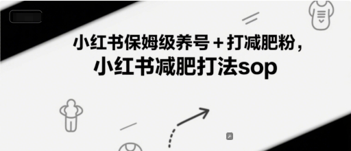 小红书保姆级养号+打减肥粉，小红书减肥打法sop网络赚钱,项目资源网,副业资源网,兼职项目,网赚课程-副业赚钱-互联网创业-独家轻创IP小蜜蜂网创
