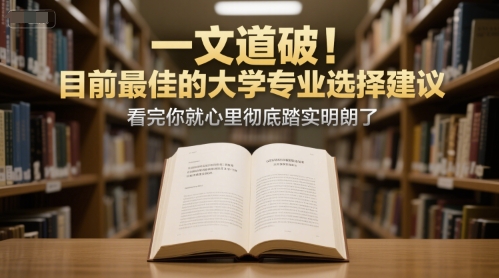 付费文章：一文道破！目前最佳的大学专业选择建议，看完你就心里彻底踏实明朗了网络赚钱,项目资源网,副业资源网,兼职项目,网赚课程-副业赚钱-互联网创业-独家轻创IP小蜜蜂网创