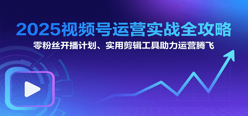2025视频号运营实战全攻略：零粉丝开播计划、起号到到变现思维逻辑方法网络赚钱,项目资源网,副业资源网,兼职项目,网赚课程-副业赚钱-互联网创业-独家轻创IP小蜜蜂网创