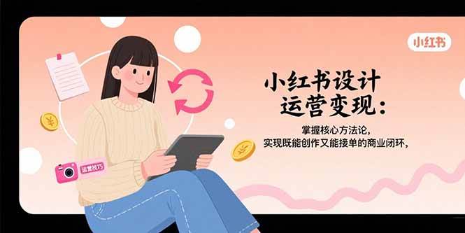 （15636期）小红书设计运营变现：掌握核心方法论，实现既能创作又能接单的商业闭环网络赚钱,项目资源网,副业资源网,兼职项目,网赚课程-副业赚钱-互联网创业-独家轻创IP小蜜蜂网创