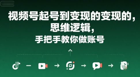 视频号起号到变现的思维逻辑，手把手教你做账号网络赚钱,项目资源网,副业资源网,兼职项目,网赚课程-副业赚钱-互联网创业-独家轻创IP小蜜蜂网创