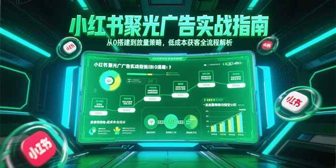 （15248期）小红书聚光广告实战指南，从0搭建到放量策略，低成本获客全流程解析网络赚钱,项目资源网,副业资源网,兼职项目,网赚课程-副业赚钱-互联网创业-独家轻创IP小蜜蜂网创
