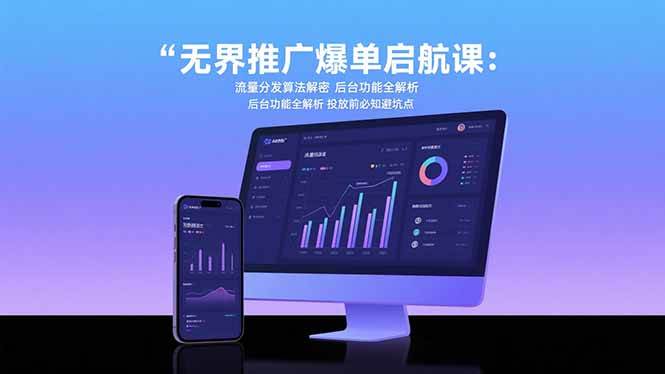 （15567期）无界推广爆单启航课：流量分发算法解密 后台功能全解析 投放前必知避坑点网络赚钱,项目资源网,副业资源网,兼职项目,网赚课程-副业赚钱-互联网创业-独家轻创IP小蜜蜂网创
