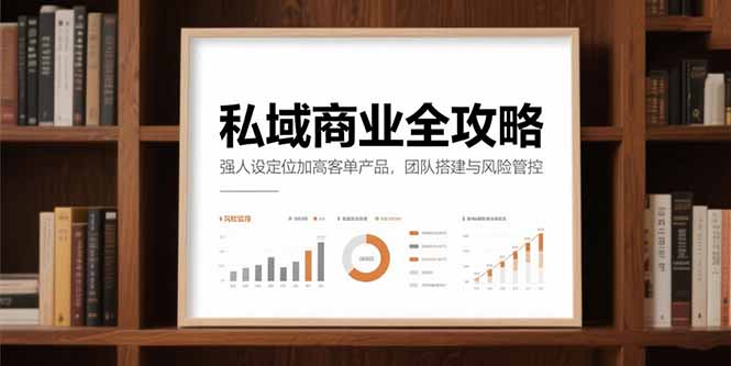 私域商业全攻略，强人设定位加高客单产品，团队搭建与风险管控网络赚钱,项目资源网,副业资源网,兼职项目,网赚课程-副业赚钱-互联网创业-独家轻创IP小蜜蜂网创