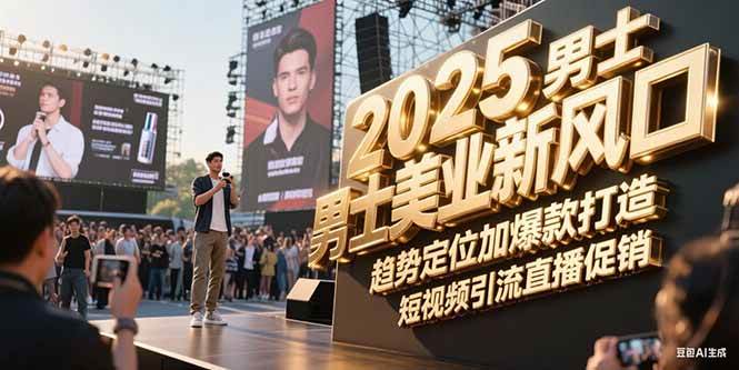 2025男士美业新风口，趋势定位加爆款打造，短视频引流直播促销网络赚钱,项目资源网,副业资源网,兼职项目,网赚课程-副业赚钱-互联网创业-独家轻创IP小蜜蜂网创