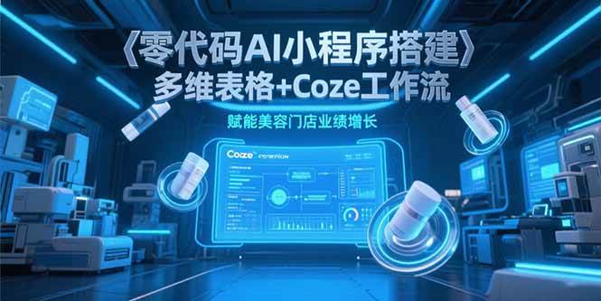 （15239期）零代码AI小程序搭建，多维表格+Coze工作流，赋能美容门店业绩增长网络赚钱,项目资源网,副业资源网,兼职项目,网赚课程-副业赚钱-互联网创业-独家轻创IP小蜜蜂网创