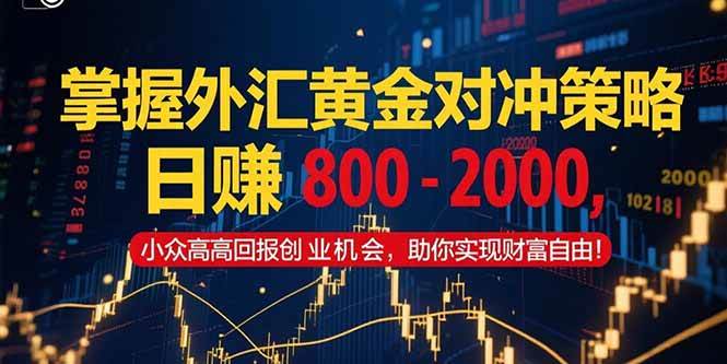 （15198期）掌握外汇黄金对冲策略，日赚 800 – 2000，小众高回报创业机会，助你实…网络赚钱,项目资源网,副业资源网,兼职项目,网赚课程-副业赚钱-互联网创业-独家轻创IP小蜜蜂网创