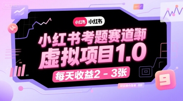 小红书考题赛道虚拟项目1.0，项目操作简单，每天收益2-3张网络赚钱,项目资源网,副业资源网,兼职项目,网赚课程-副业赚钱-互联网创业-独家轻创IP小蜜蜂网创
