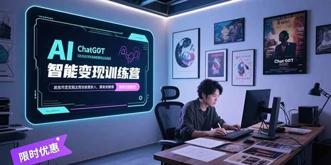 （15389期）AI智能变现训练营，ChatGPT写作变现，电影解说制作，图文带货方法论网络赚钱,项目资源网,副业资源网,兼职项目,网赚课程-副业赚钱-互联网创业-独家轻创IP小蜜蜂网创