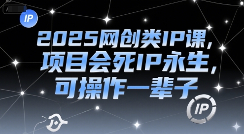 2025网创类IP课，项目会死IP永生，可操作一辈子网络赚钱,项目资源网,副业资源网,兼职项目,网赚课程-副业赚钱-互联网创业-独家轻创IP小蜜蜂网创
