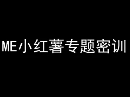 ME小红薯专题密训-小红书电商教程网络赚钱,项目资源网,副业资源网,兼职项目,网赚课程-副业赚钱-互联网创业-独家轻创IP小蜜蜂网创