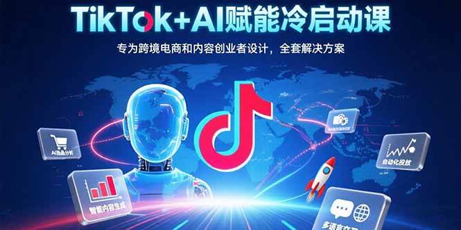 （15561期）TikTok+AI赋能冷启动课：专为跨境电商和内容创业者设计，全套解决方案网络赚钱,项目资源网,副业资源网,兼职项目,网赚课程-副业赚钱-互联网创业-独家轻创IP小蜜蜂网创