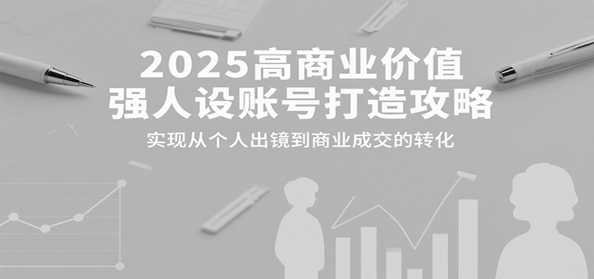 2025高商业价值强人设账号打造攻略，实现从个人出镜到商业成交的转化网络赚钱,项目资源网,副业资源网,兼职项目,网赚课程-副业赚钱-互联网创业-独家轻创IP小蜜蜂网创