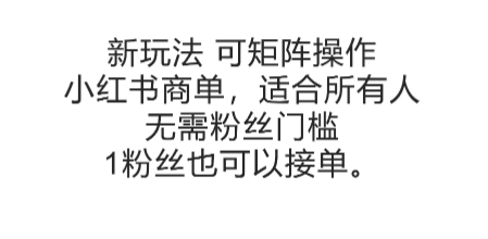 可矩阵操作，小红书商单新玩法，适合所有人，无需粉丝门槛，1粉丝也可以接单网络赚钱,项目资源网,副业资源网,兼职项目,网赚课程-副业赚钱-互联网创业-独家轻创IP小蜜蜂网创
