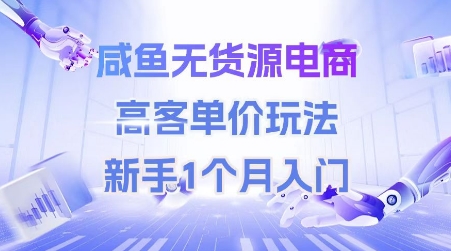 咸鱼无货源电商，高客单价玩法，新手1个月入门网络赚钱,项目资源网,副业资源网,兼职项目,网赚课程-副业赚钱-互联网创业-独家轻创IP小蜜蜂网创