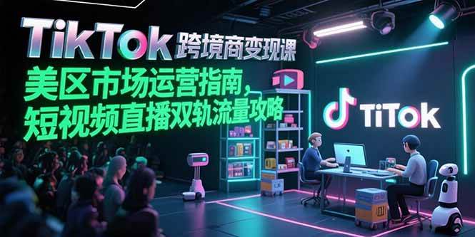 （15344期）TikTok跨境电商变现课，美区市场运营指南，短视频直播双轨流量攻略网络赚钱,项目资源网,副业资源网,兼职项目,网赚课程-副业赚钱-互联网创业-独家轻创IP小蜜蜂网创