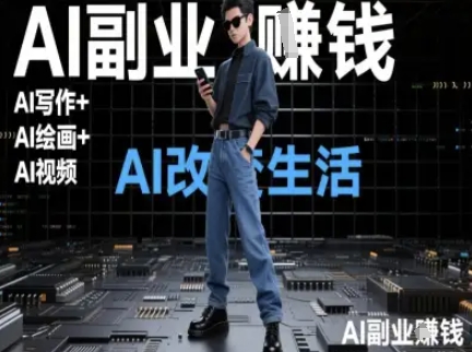 AI改变生活（Ai写作+AI绘画+Ai视频），AI副业挣钱网络赚钱,项目资源网,副业资源网,兼职项目,网赚课程-副业赚钱-互联网创业-独家轻创IP小蜜蜂网创