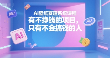 AI壁纸赛道系统课程，有不挣钱的项目，只有不会搞钱的人网络赚钱,项目资源网,副业资源网,兼职项目,网赚课程-副业赚钱-互联网创业-独家轻创IP小蜜蜂网创