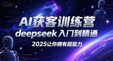 AI获客训练营，deepseek入门到精通，2025让你拥有超能力网络赚钱,项目资源网,副业资源网,兼职项目,网赚课程-副业赚钱-互联网创业-独家轻创IP小蜜蜂网创