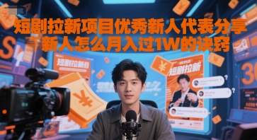 短剧拉新项目优秀新人代表分享新人怎么月入过1W的诀窍网络赚钱,项目资源网,副业资源网,兼职项目,网赚课程-副业赚钱-互联网创业-独家轻创IP小蜜蜂网创