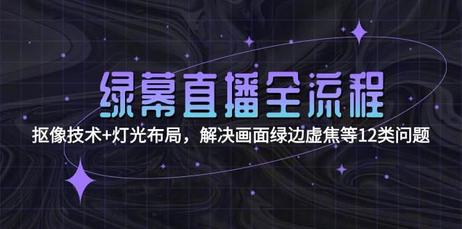 （15044期）绿幕直播全流程：抠像技术+灯光布局，解决画面绿边虚焦等12类问题网络赚钱,项目资源网,副业资源网,兼职项目,网赚课程-副业赚钱-互联网创业-独家轻创IP小蜜蜂网创
