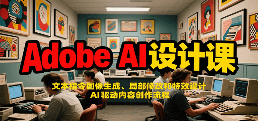 Adobe AI设计课：文本指令图像生成、局部修改和特效设计，AI驱动内容创作流程网络赚钱,项目资源网,副业资源网,兼职项目,网赚课程-副业赚钱-互联网创业-独家轻创IP小蜜蜂网创