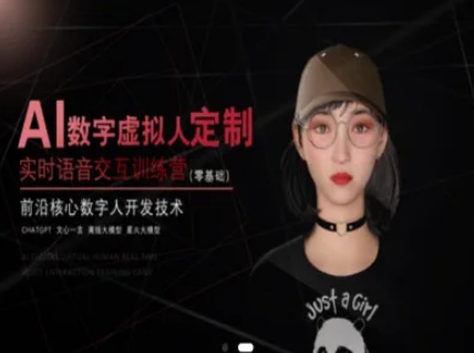 AI数字虚拟人定制，实时语音交互训练营（零基础），前沿核心数字人开发技术网络赚钱,项目资源网,副业资源网,兼职项目,网赚课程-副业赚钱-互联网创业-独家轻创IP小蜜蜂网创