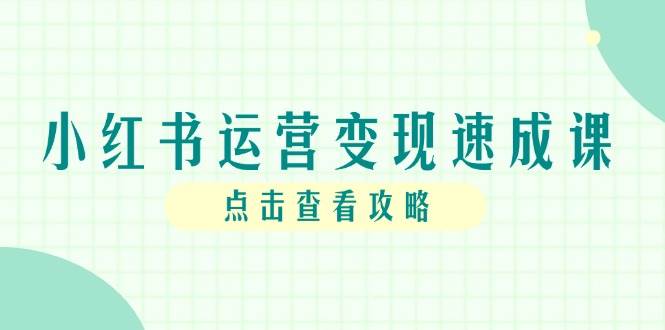 （14951期）小红书运营变现速成课，账号搭建到暴力起号，个人IP全流程指南网络赚钱,项目资源网,副业资源网,兼职项目,网赚课程-副业赚钱-互联网创业-独家轻创IP小蜜蜂网创