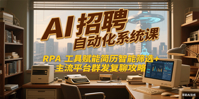 AI招聘自动化系统课，RPA工具赋能简历智能筛选+主流平台群发复聊全攻略网络赚钱,项目资源网,副业资源网,兼职项目,网赚课程-副业赚钱-互联网创业-独家轻创IP小蜜蜂网创
