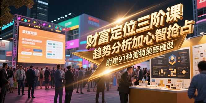 （15219期）财富定位三阶课，趋势分析加心智抢占，附赠91种营销策略模型网络赚钱,项目资源网,副业资源网,兼职项目,网赚课程-副业赚钱-互联网创业-独家轻创IP小蜜蜂网创