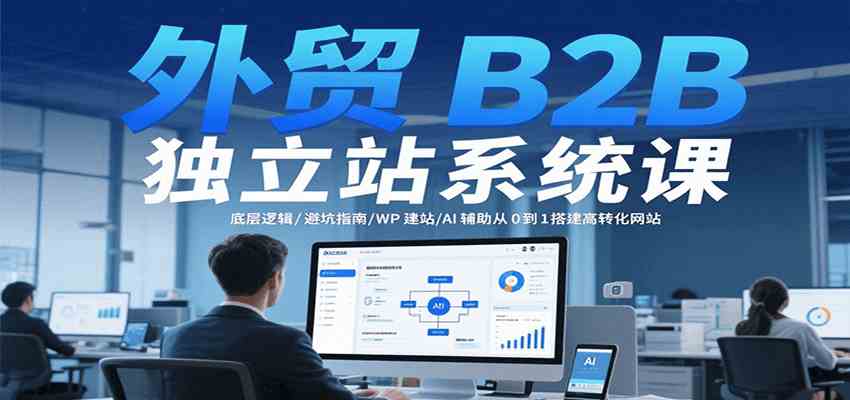 外贸B2B独立站系统课：底层逻辑/避坑指南/WP建站/AI辅助从0到1搭建高转化网站网络赚钱,项目资源网,副业资源网,兼职项目,网赚课程-副业赚钱-互联网创业-独家轻创IP小蜜蜂网创