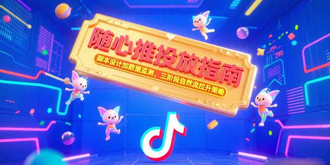 随心推投放指南，脚本设计加数据监测，三阶段自然流拉升策略网络赚钱,项目资源网,副业资源网,兼职项目,网赚课程-副业赚钱-互联网创业-独家轻创IP小蜜蜂网创