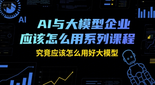 AI与大模型企业应该怎么用系列课程，究竟应该怎么用好大模型网络赚钱,项目资源网,副业资源网,兼职项目,网赚课程-副业赚钱-互联网创业-独家轻创IP小蜜蜂网创