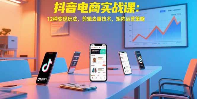 （15478期）抖音电商实战课：12种变现玩法，剪辑去重技术，矩阵运营策略网络赚钱,项目资源网,副业资源网,兼职项目,网赚课程-副业赚钱-互联网创业-独家轻创IP小蜜蜂网创