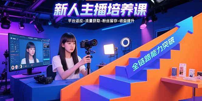 （15701期）新人主播培养课：平台适应-流量获取-粉丝留存-收益提升 全链路能力突破网络赚钱,项目资源网,副业资源网,兼职项目,网赚课程-副业赚钱-互联网创业-独家轻创IP小蜜蜂网创