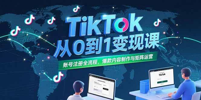 （15346期）TikTok从0到1变现课，账号注册全流程，爆款内容制作与矩阵运营网络赚钱,项目资源网,副业资源网,兼职项目,网赚课程-副业赚钱-互联网创业-独家轻创IP小蜜蜂网创