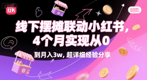 线下摆摊联动小红书，4 个月实现从 0 到月入3w，超详细经验分享网络赚钱,项目资源网,副业资源网,兼职项目,网赚课程-副业赚钱-互联网创业-独家轻创IP小蜜蜂网创