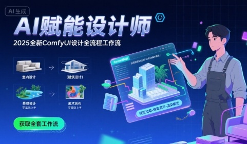 AI赋能设计师， 2025全新comfyui设计全流程工作流 ，室内-建筑-景观-美术，零基础直接上手网络赚钱,项目资源网,副业资源网,兼职项目,网赚课程-副业赚钱-互联网创业-独家轻创IP小蜜蜂网创