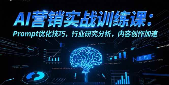 （15465期）AI营销实战训练课：Prompt优化技巧，行业研究分析，内容创作加速网络赚钱,项目资源网,副业资源网,兼职项目,网赚课程-副业赚钱-互联网创业-独家轻创IP小蜜蜂网创