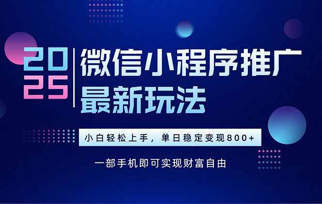 （15603期）25年下半年微信小程序推广最新玩法，轻松日入800+网络赚钱,项目资源网,副业资源网,兼职项目,网赚课程-副业赚钱-互联网创业-独家轻创IP小蜜蜂网创