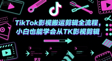 TikTok影视搬运剪辑全流程，小白也能学会从TK影视剪辑网络赚钱,项目资源网,副业资源网,兼职项目,网赚课程-副业赚钱-互联网创业-独家轻创IP小蜜蜂网创