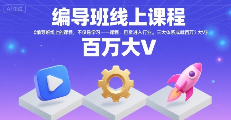 编导班线上课程，不仅是学习一门课程，更是进入一个行业，三大体系成就百万大V网络赚钱,项目资源网,副业资源网,兼职项目,网赚课程-副业赚钱-互联网创业-独家轻创IP小蜜蜂网创