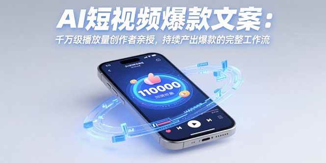 （15569期）AI短视频爆款文案：千万级播放量创作者亲授，持续产出爆款的完整工作流网络赚钱,项目资源网,副业资源网,兼职项目,网赚课程-副业赚钱-互联网创业-独家轻创IP小蜜蜂网创