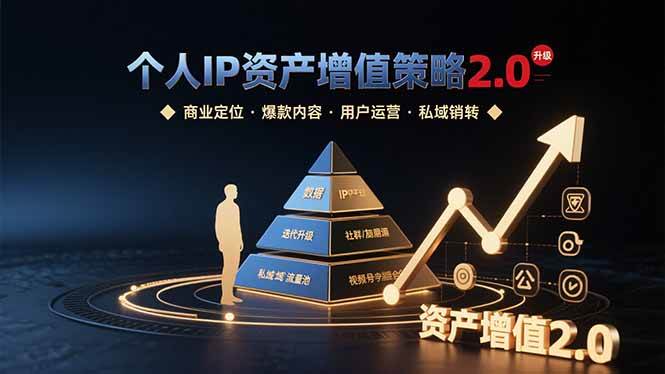 （15653期）个人IP资产增值策略2.0 拆解商业定位/爆款内容/用户运营/私域销转四大模块网络赚钱,项目资源网,副业资源网,兼职项目,网赚课程-副业赚钱-互联网创业-独家轻创IP小蜜蜂网创