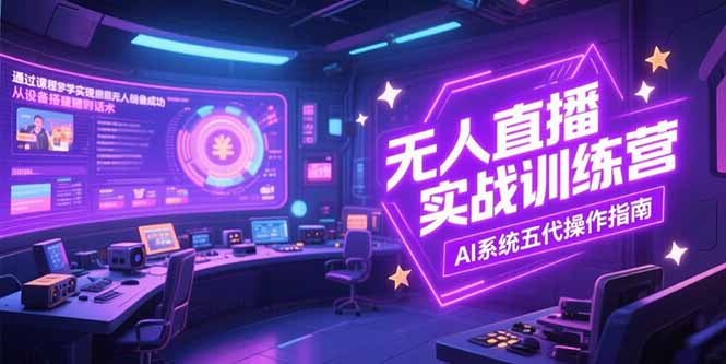 无人直播实操训练营，从设备搭建到话术，AI系统五代操作指南(7月更新网络赚钱,项目资源网,副业资源网,兼职项目,网赚课程-副业赚钱-互联网创业-独家轻创IP小蜜蜂网创